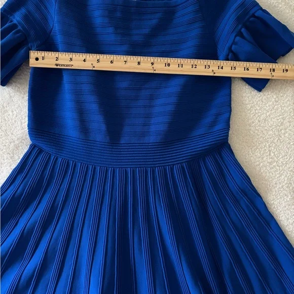 Ted Baker London Women’s Off Shoulder Blue Dress Size 4 - Picture 7 of 12